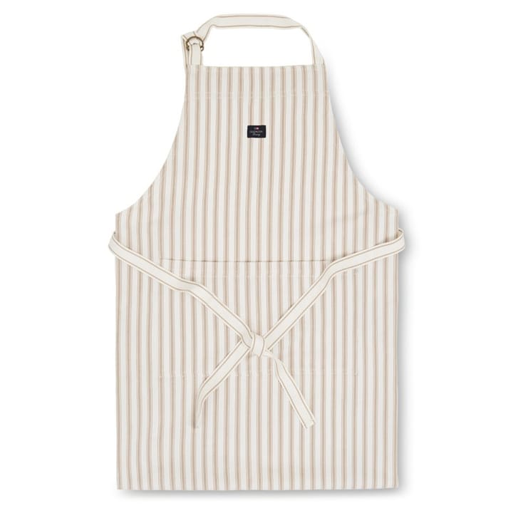 Icons Herringbone Striped apron - beige-white - Lexington