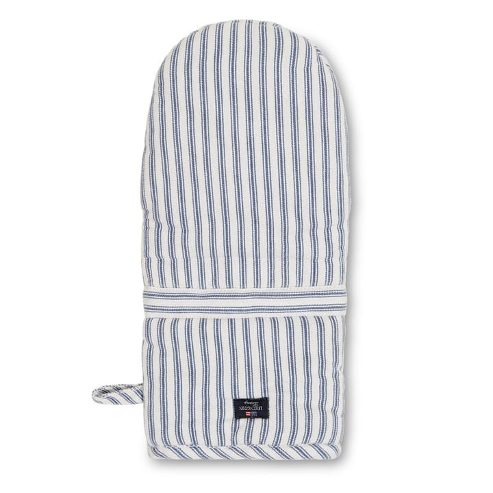 Icons Herringbone Striped oven glove - blue-white - Lexington