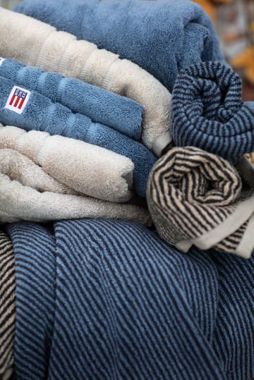 Icons Original Striped bath towel 100x150 cm - Steel Blue-dark gray - Lexington