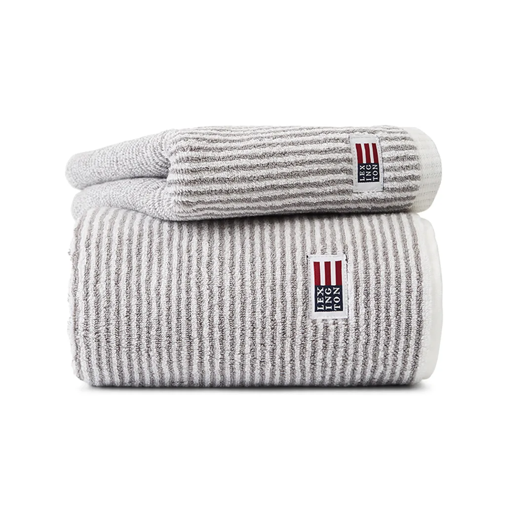 Icons Original Striped towel 50x100 cm, white-grey Lexington
