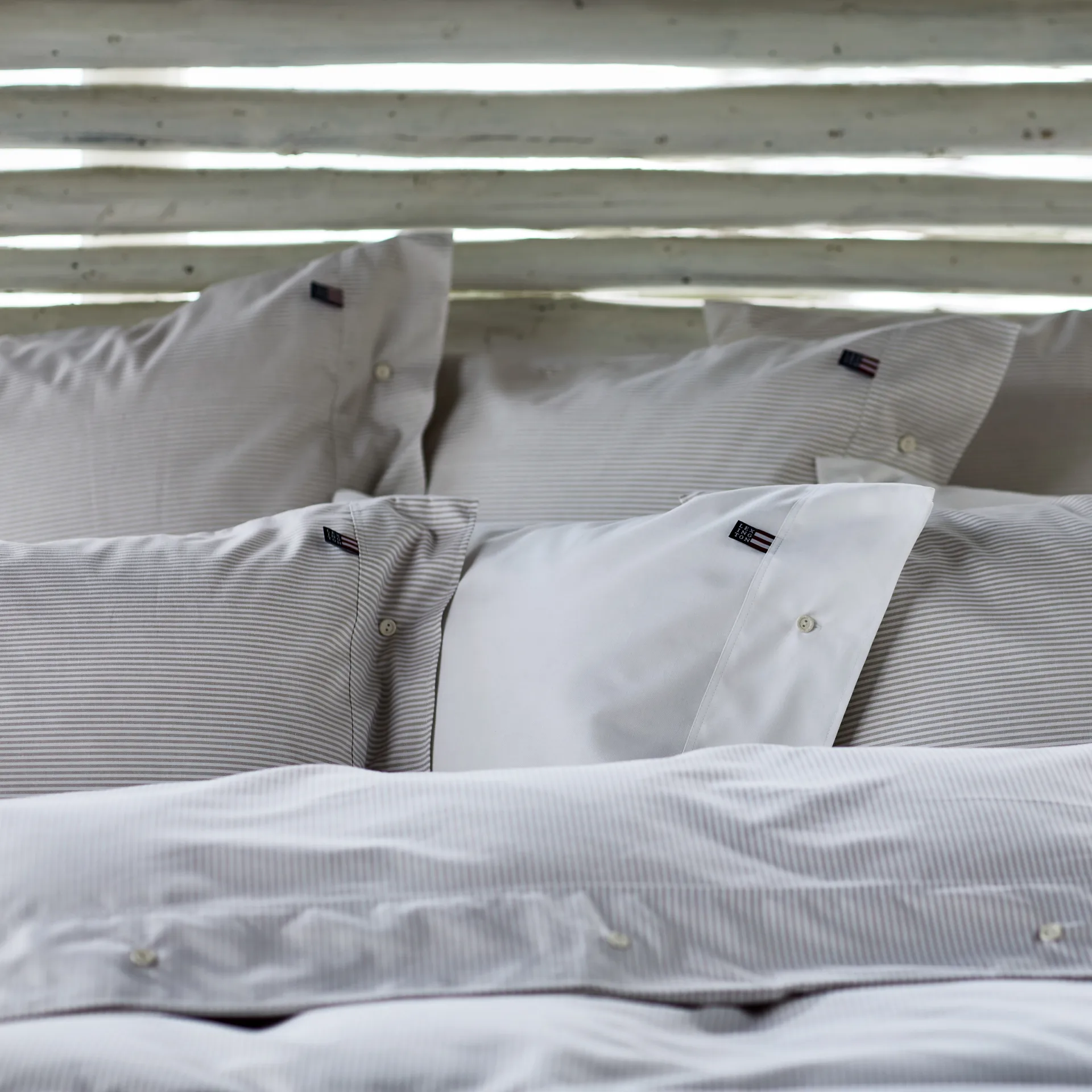 Icons Pin Point duvet cover 220x220 cm, beige-white Lexington