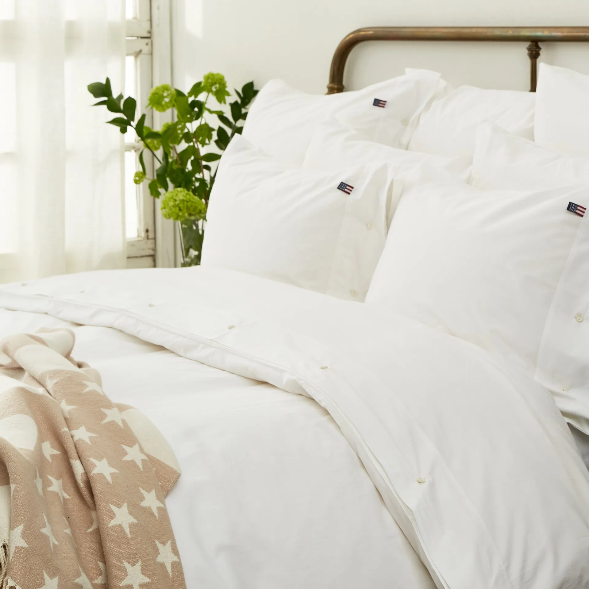 Icons Poplin duvet cover 220x220 cm, white Lexington