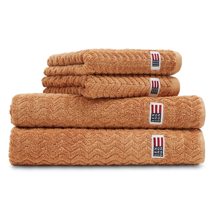 Icons Structured bath towel 100x150 cm - Caramel - Lexington