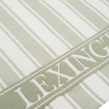 Icons Waffle Striped kitchen towel 50x70 cm - sage green-white - Lexington