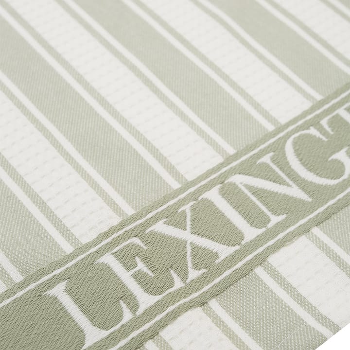 Icons Waffle Striped kitchen towel 50x70 cm - sage green-white - Lexington