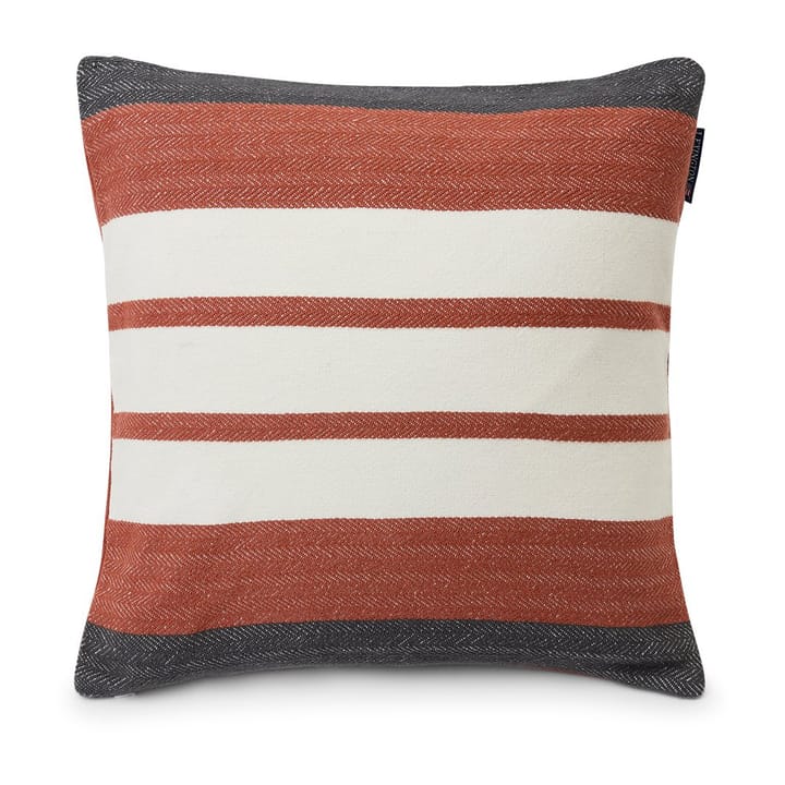 Irregular Striped Cotton pillowcase 50x50 cm - Copper-Grey - Lexington