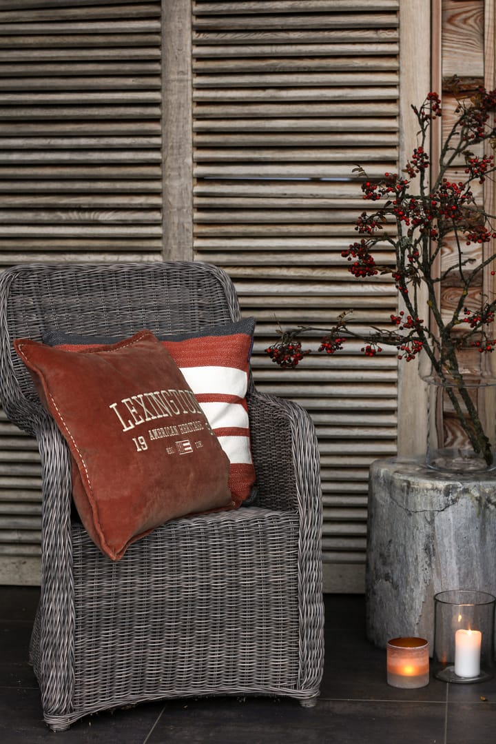 Irregular Striped Cotton pillowcase 50x50 cm - Copper-Grey - Lexington