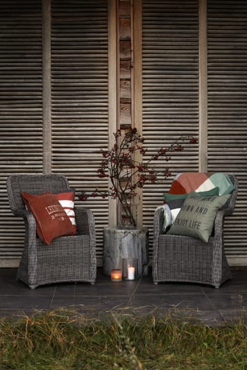 Irregular Striped Cotton pillowcase 50x50 cm - Copper-Grey - Lexington