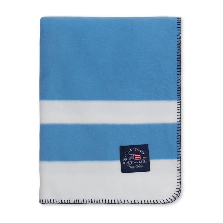 Irregular Striped Fleecefilt 130x170 cm - Blue-White - Lexington