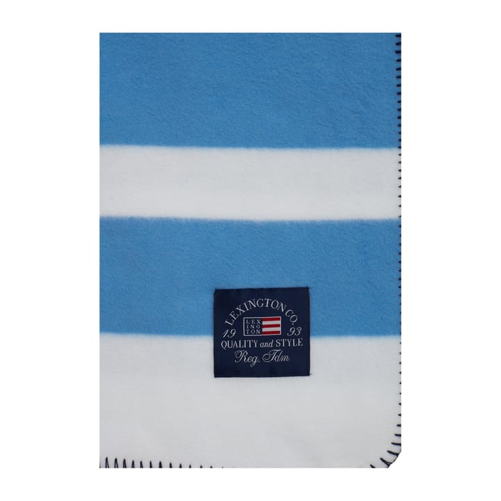 Irregular Striped Fleecefilt 130x170 cm, Blue-White Lexington