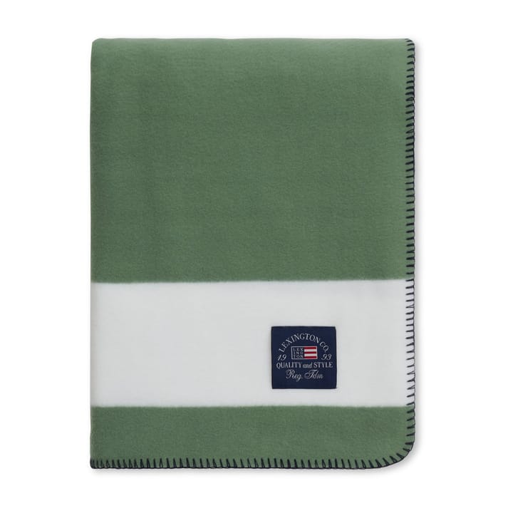 Irregular Striped Fleecefilt 130x170 cm - Green-White - Lexington