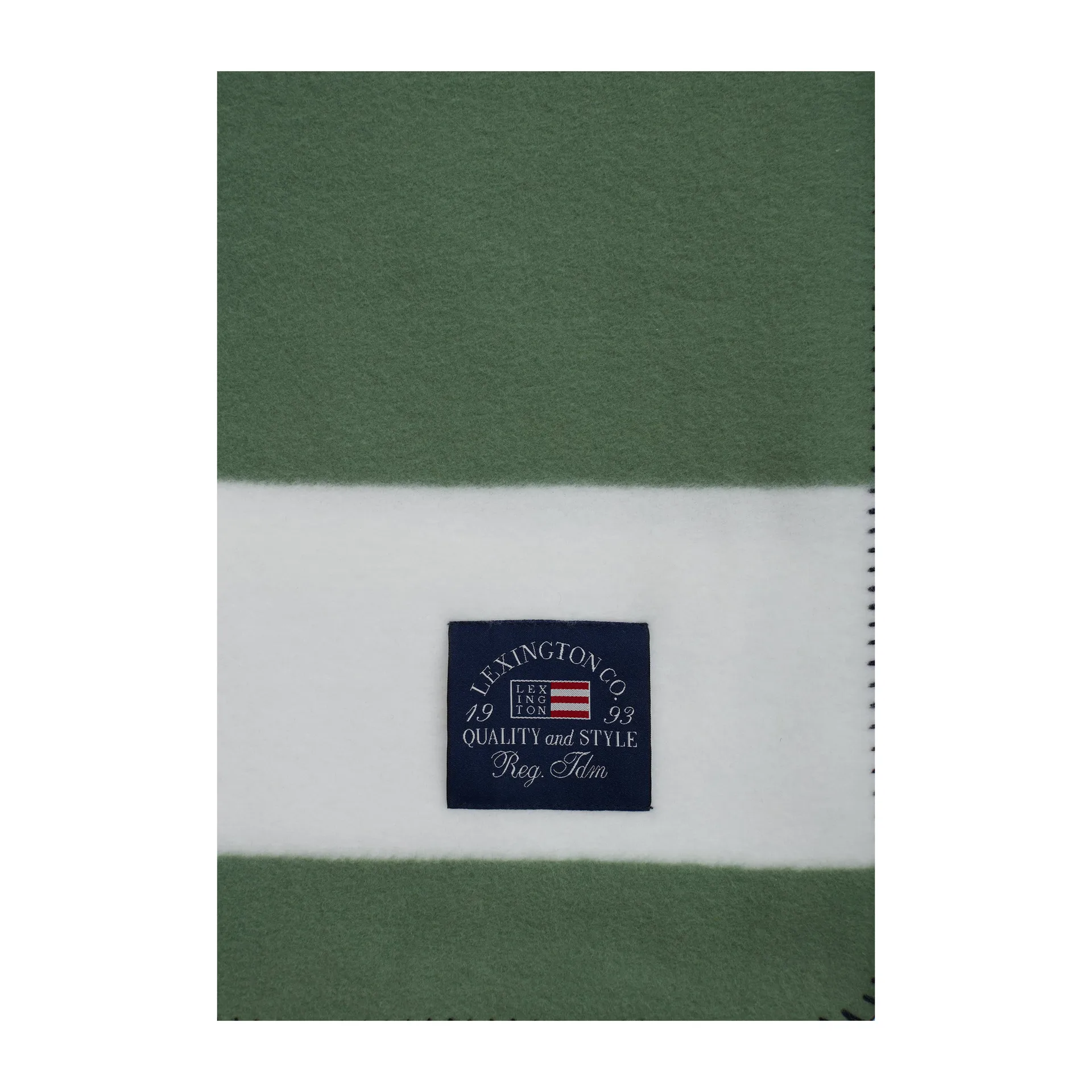Irregular Striped Fleecefilt 130x170 cm, Green-White Lexington