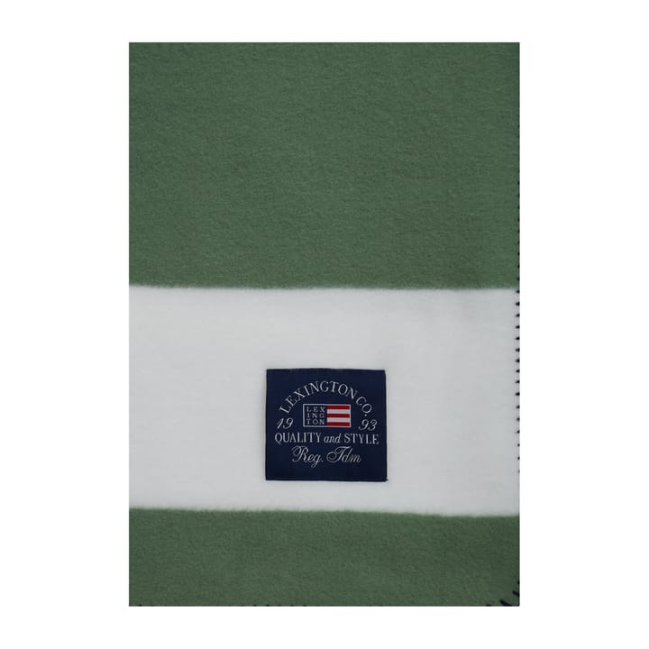 Irregular Striped Fleecefilt 130x170 cm - Green-White - Lexington