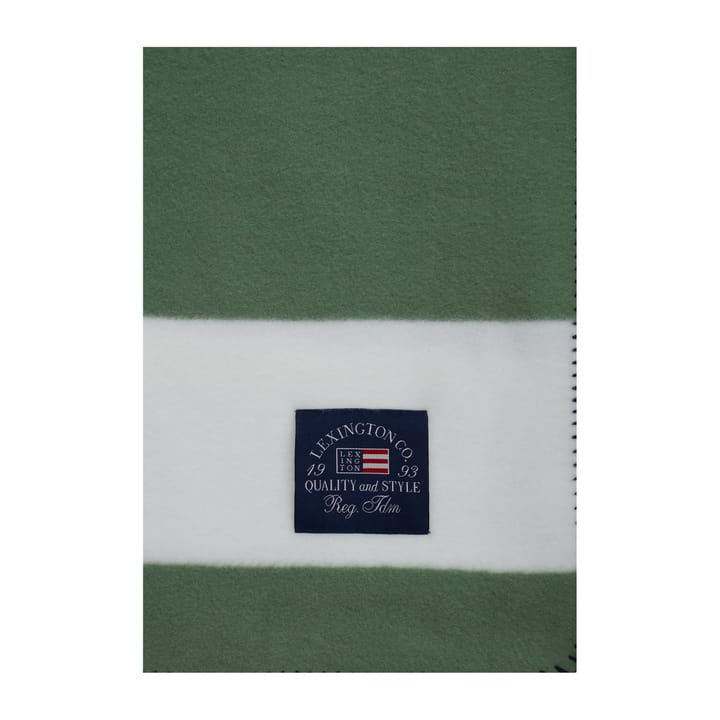 Irregular Striped Fleecefilt 130x170 cm - Green-White - Lexington