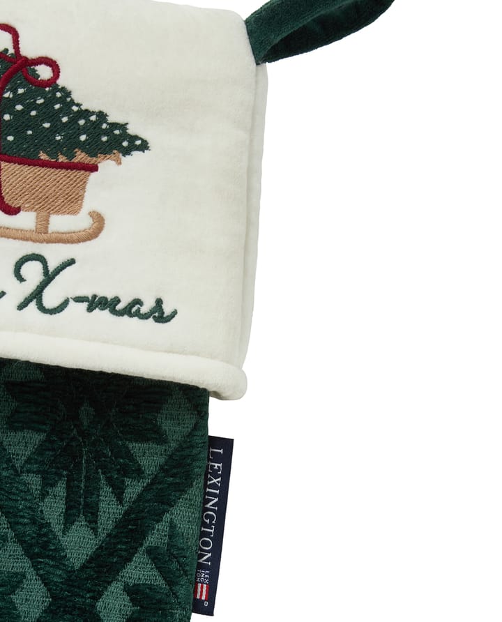 Jacquard organic cotton/viscose Christmas stocking, Green Lexington