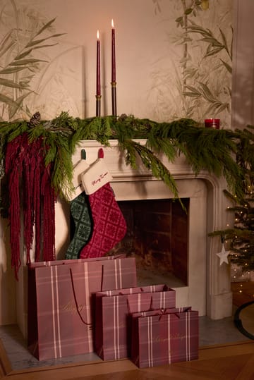 Jacquard organic cotton/viscose Christmas stocking - Green - Lexington
