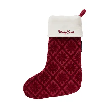 Jacquard organic cotton/viscose Christmas stocking - Red - Lexington