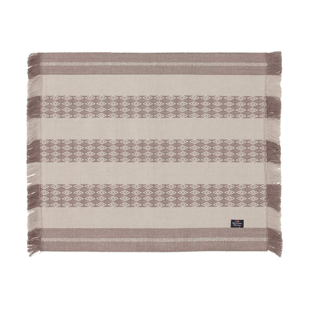 Lexington Jacquard Striped placemat 40x50 cm Beige | Scandinavian Design | Placemats | Beige