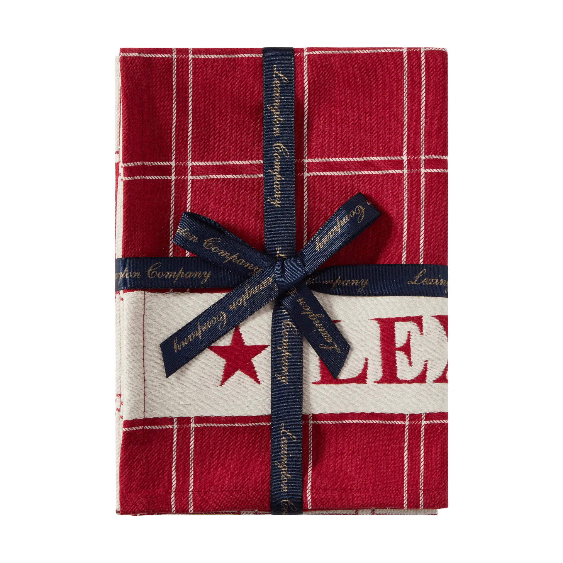 Jacquard-woven cotton kitchen towel 2-pack, Red-white, 50x70 cm Lexington