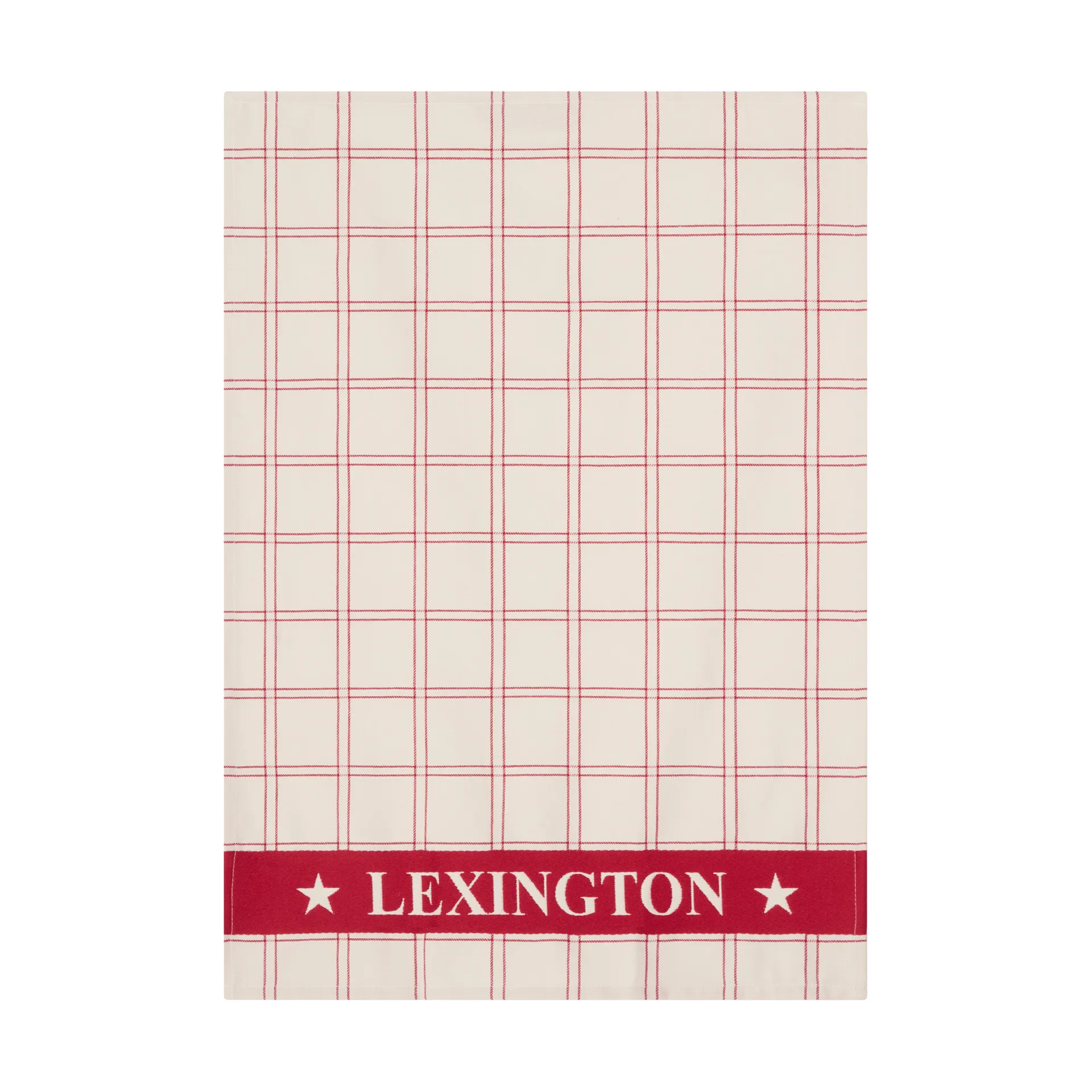 Jacquard-woven cotton kitchen towel 2-pack, Red-white, 50x70 cm Lexington