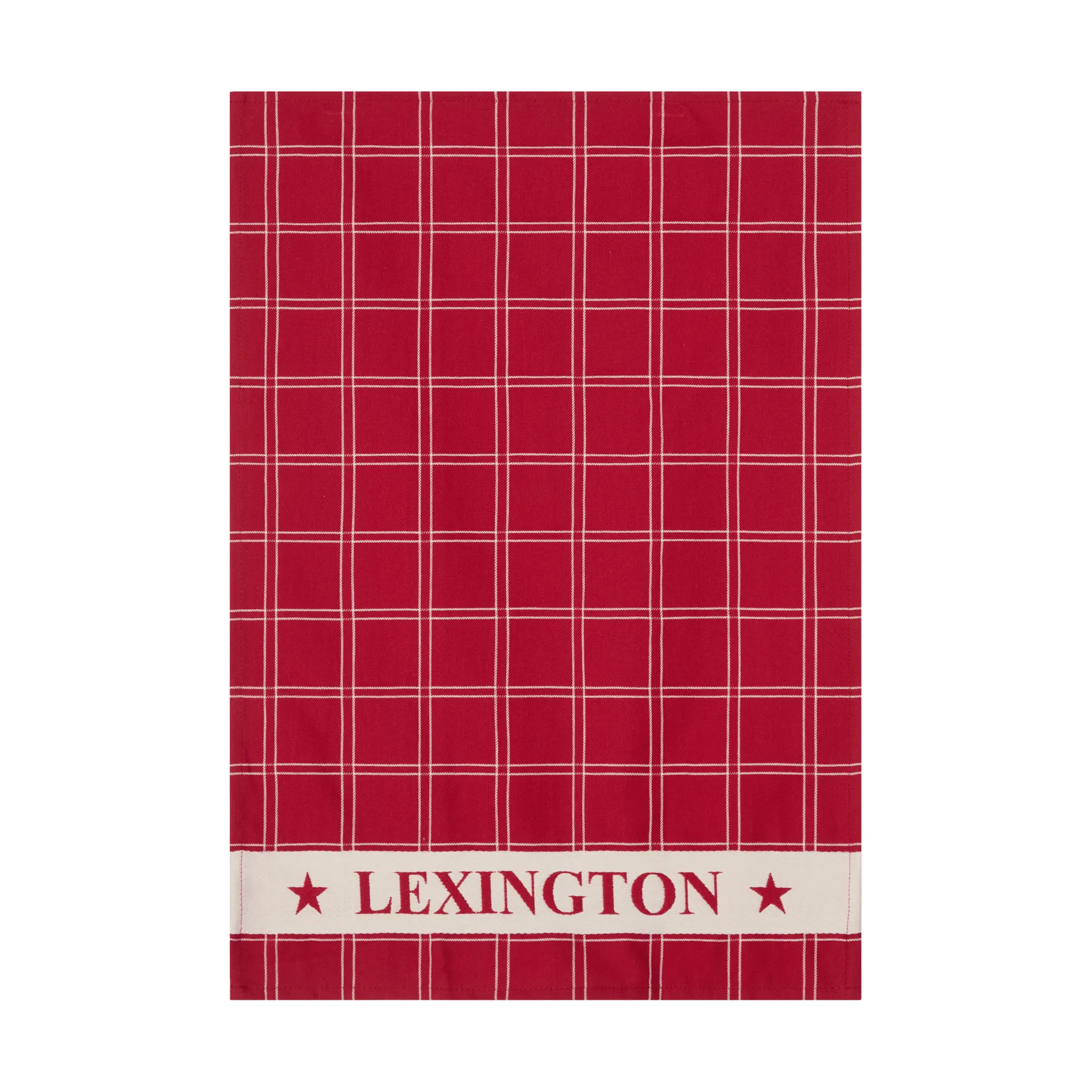 Jacquard-woven cotton kitchen towel 2-pack, Red-white, 50x70 cm Lexington