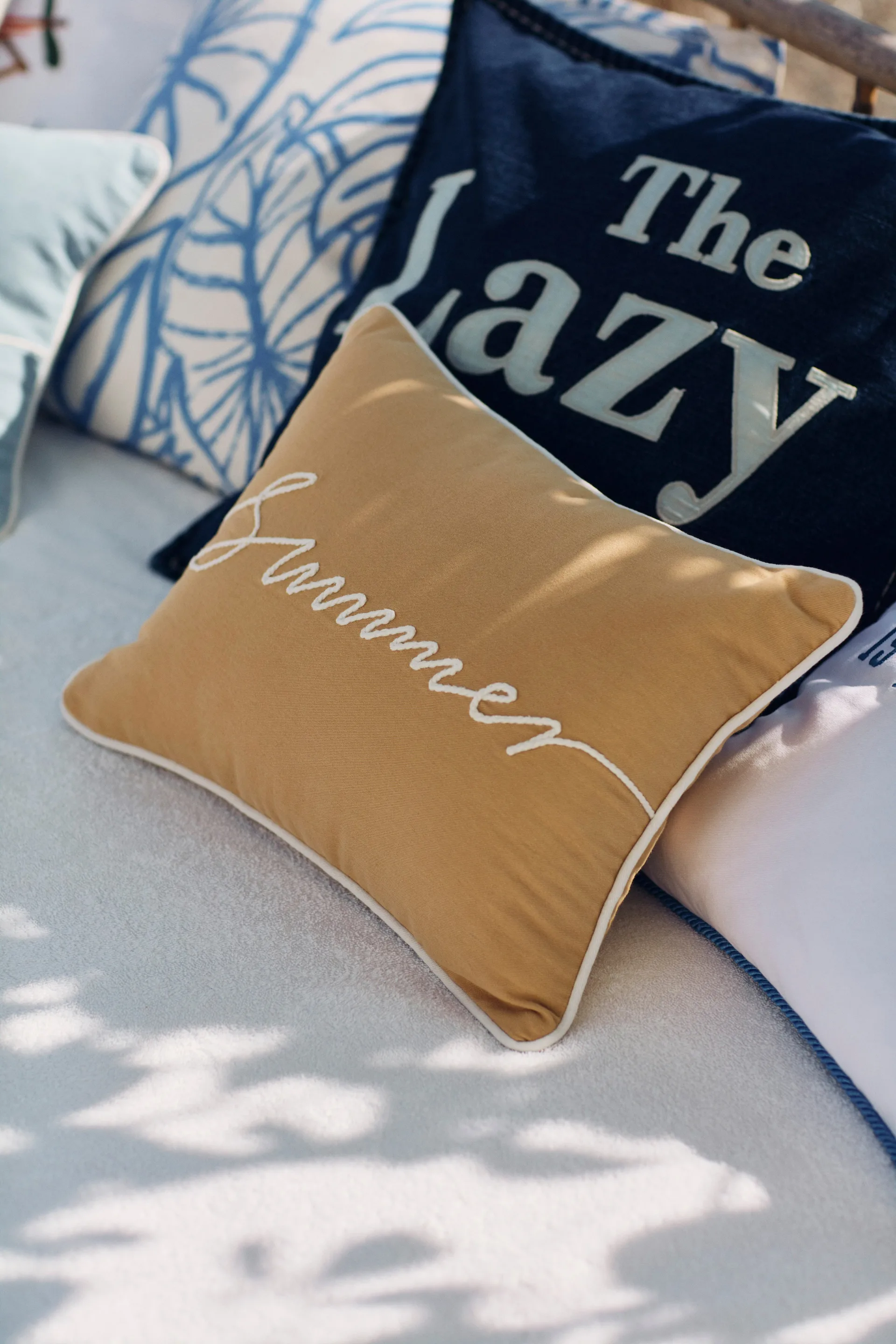 Lazy Days Denim Twill Cotton pillowcase 50x50 cm, Denim blue Lexington