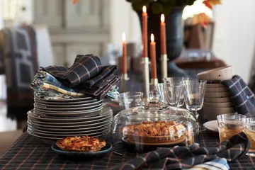 Lexington candle holder striped 20 cm - Brass - Lexington