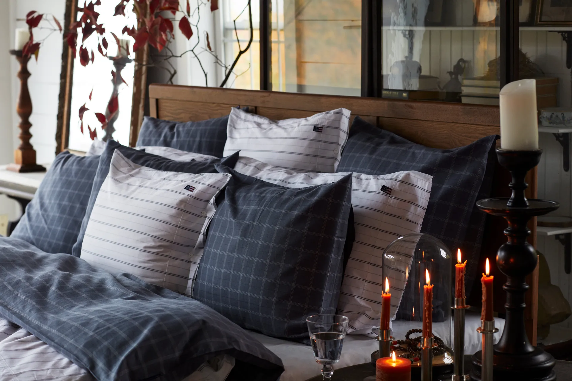 Lexington candle holder striped 20 cm, Brass Lexington