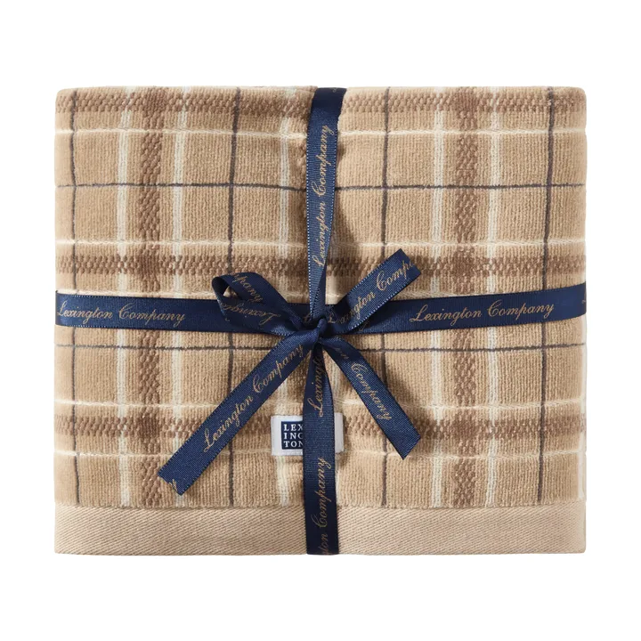 Lexington checked towel 2-pack - Beige-grey - Lexington