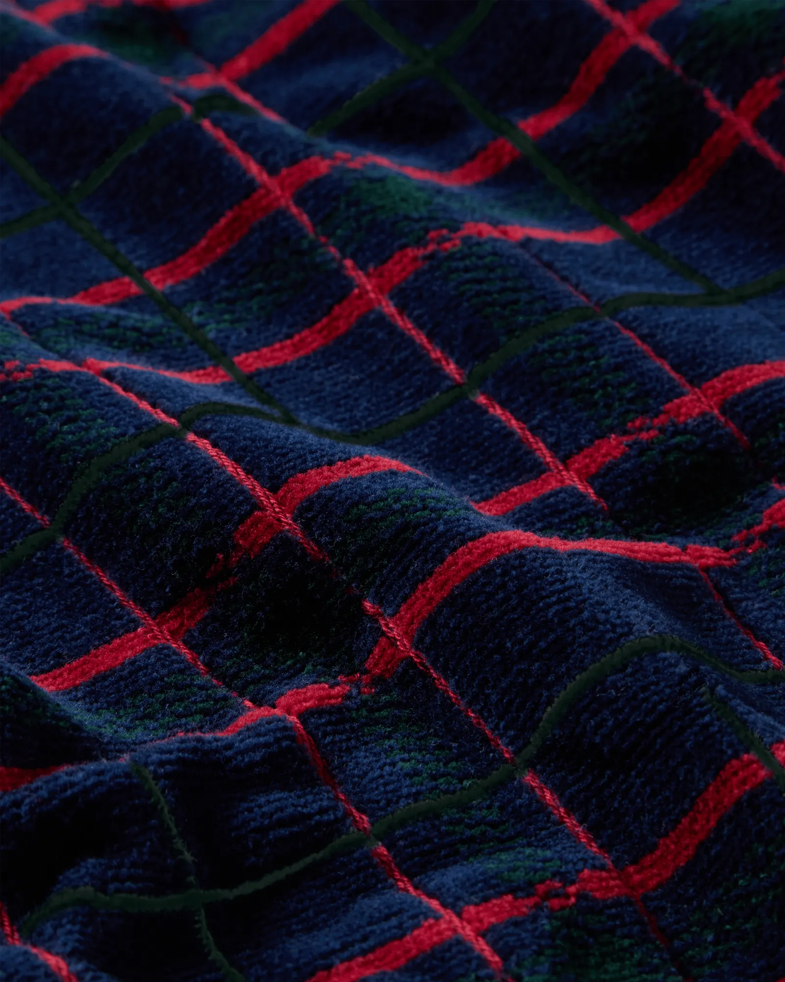 Lexington checked towel set, 4 pieces, Navy-green, 2 pcs 50x70 cm, 2 pcs 70x30 cm Lexington