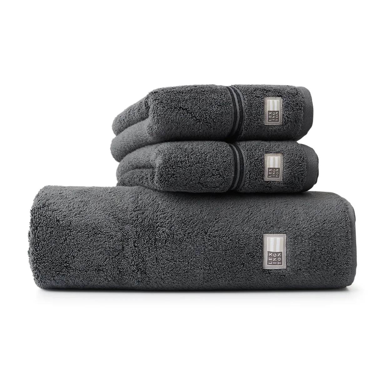 Lexington Hotel towel 100x150 cm grey-dark grey | Scandinavian Design | Bath towels | Grey