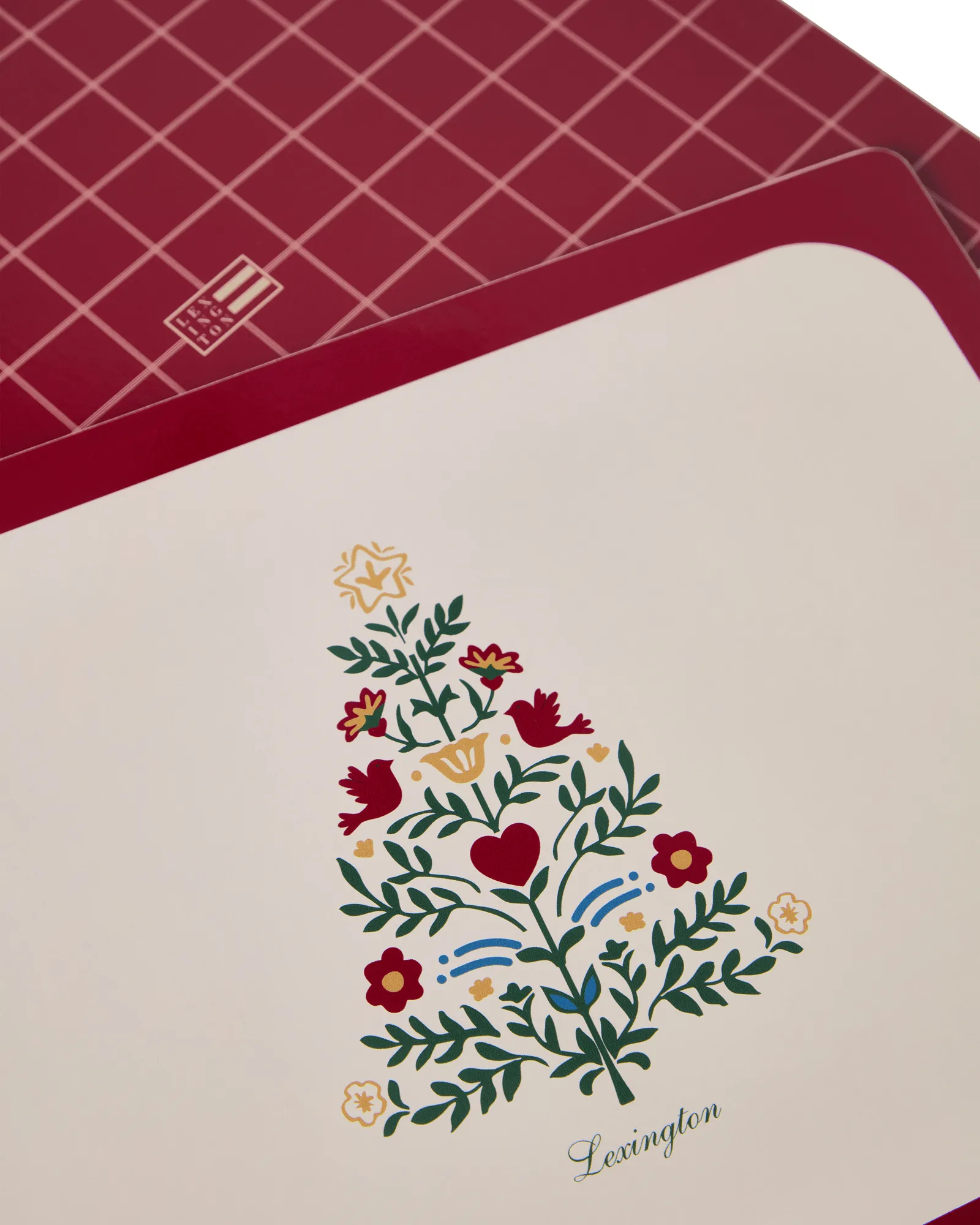 Lexington laminated double-sided placemat, Red-light beige, 30x40 cm, 2-pack Lexington
