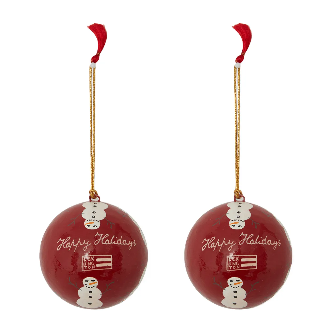 Lexington Papier Maché Christmas tree ball 2-pack
, Red-white Lexington