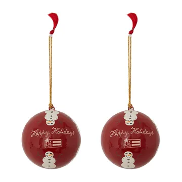 Lexington Papier Maché Christmas tree ball 2-pack
 - Red-white - Lexington