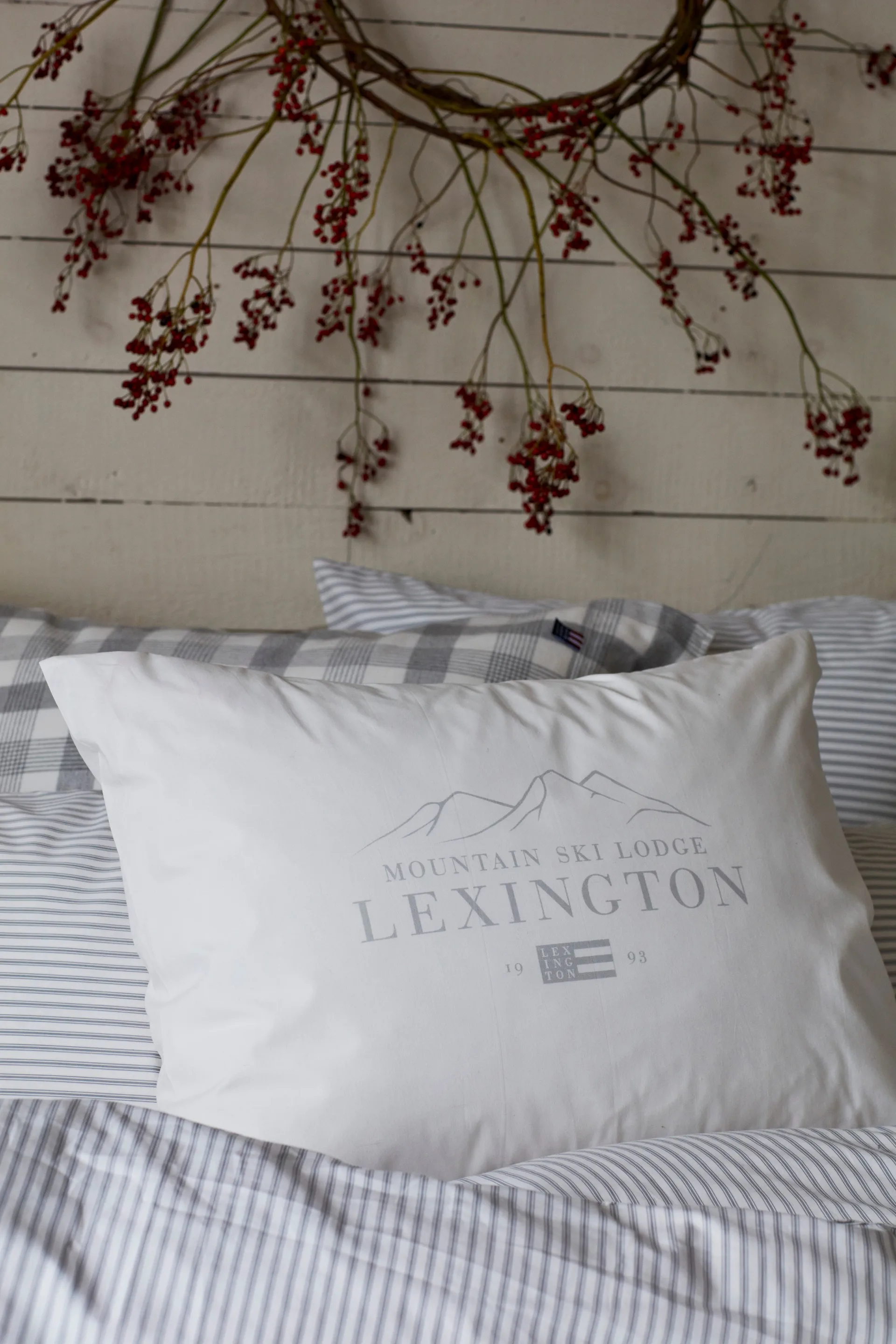 Lexington Printed Cotton Poplin pillowcase 50x60 cm, White-light grey Lexington