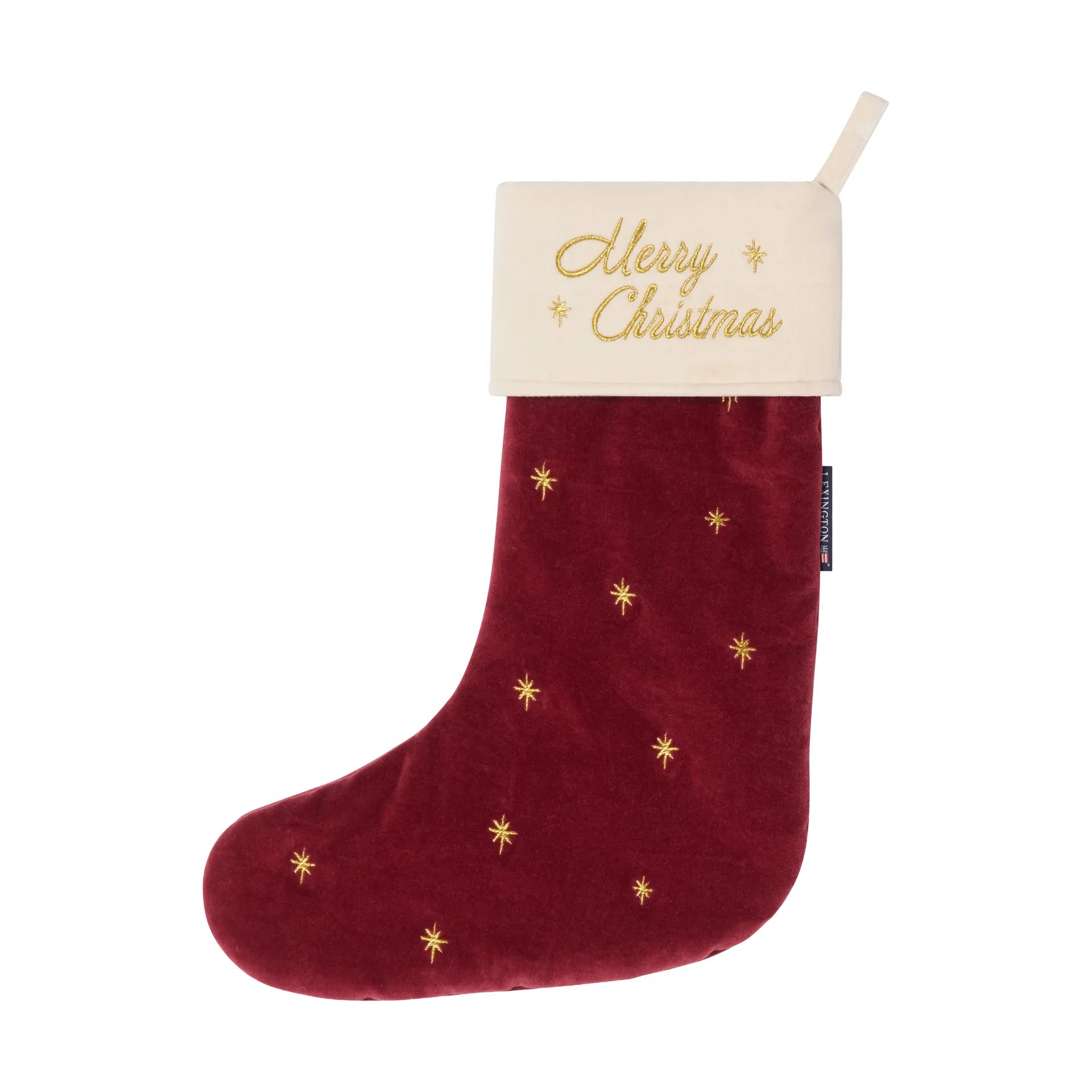 Lexington velvet Christmas stocking, Red, 45 cm Lexington