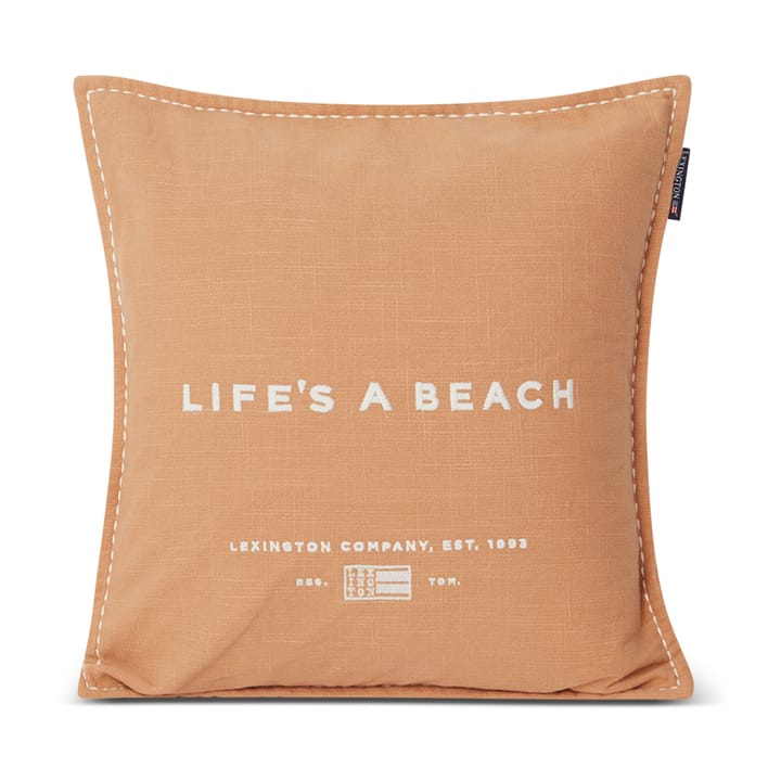 Life's A Beach Embroidered pillowcase 50x50 cm - Beige-white - Lexington