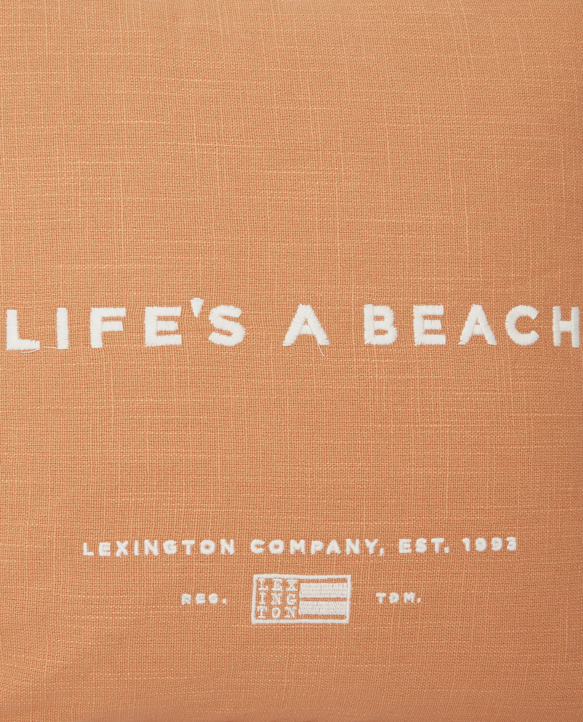 Life's A Beach Embroidered pillowcase 50x50 cm, Beige-white Lexington