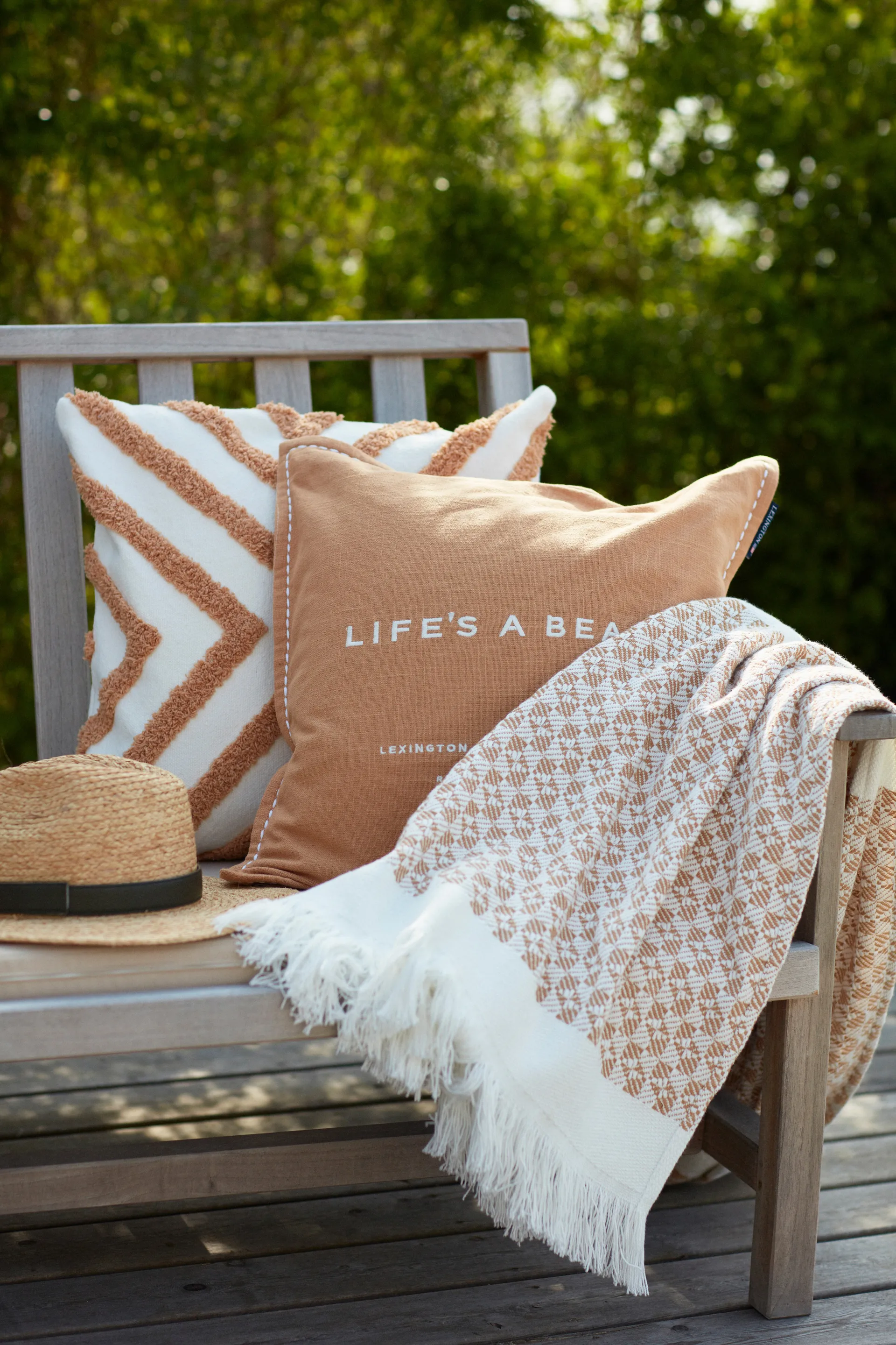Life's A Beach Embroidered pillowcase 50x50 cm, Beige-white Lexington