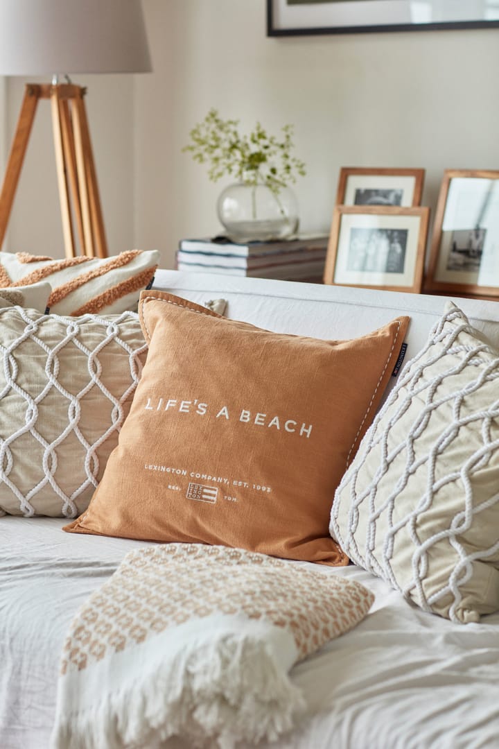 Life's A Beach Embroidered pillowcase 50x50 cm - Beige-white - Lexington