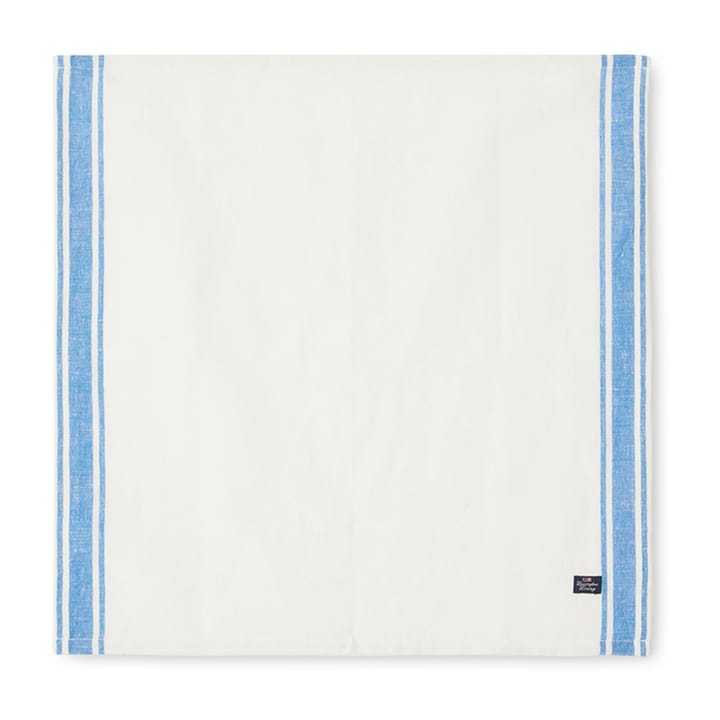 Linen Cotton Side Stripes fabric napkin 50x50 cm - Blue-white - Lexington