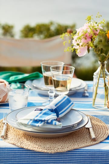 Linen Cotton Side Stripes fabric napkin 50x50 cm - Blue-white - Lexington