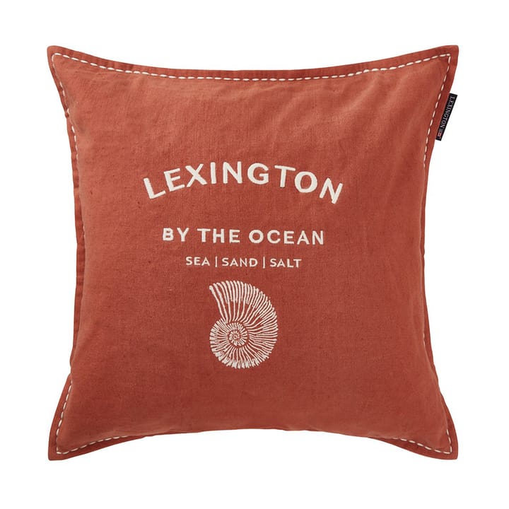 Logo Embroidered by the ocean cushion cover 50x50 cm - Coconut - Lexington
