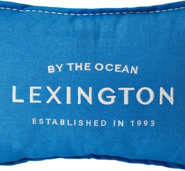 Logo Embroidered Linen/Cotton cushion 30x50 cm - Blue - Lexington