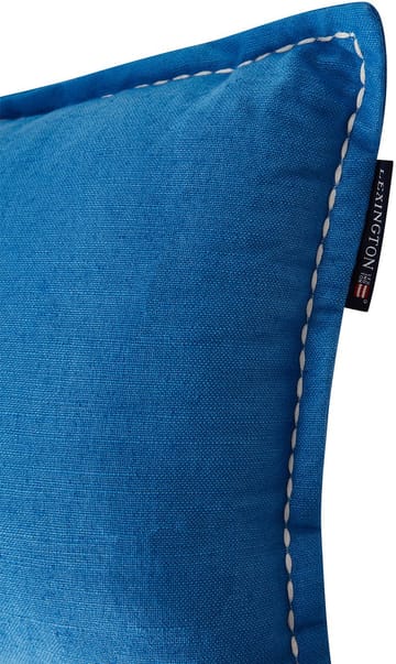 Logo Embroidered Linen/Cotton cushion 30x50 cm - Blue - Lexington