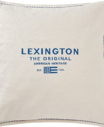 Logo Embroidered Linen/Cotton cushion cover 50x50 cm - White - Lexington