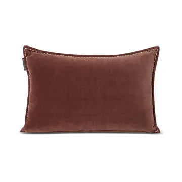 Logo Message Organic Cotton Velvet cushion 40x60 cm - Brown - Lexington