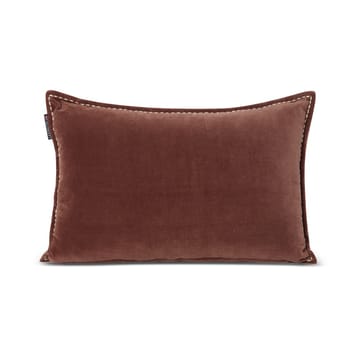 Logo Message Organic Cotton Velvet cushion 40x60 cm - Brown - Lexington
