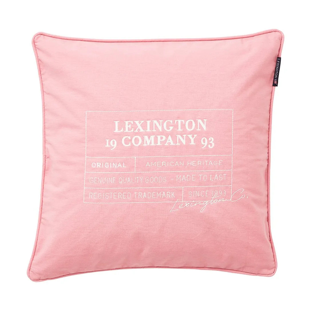 Logo Organic Cotton Canvas cushion cover 50x50 cm, Pink Lexington
