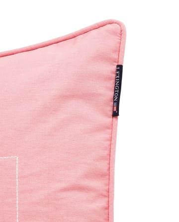 Logo Organic Cotton Canvas cushion cover 50x50 cm - Pink - Lexington